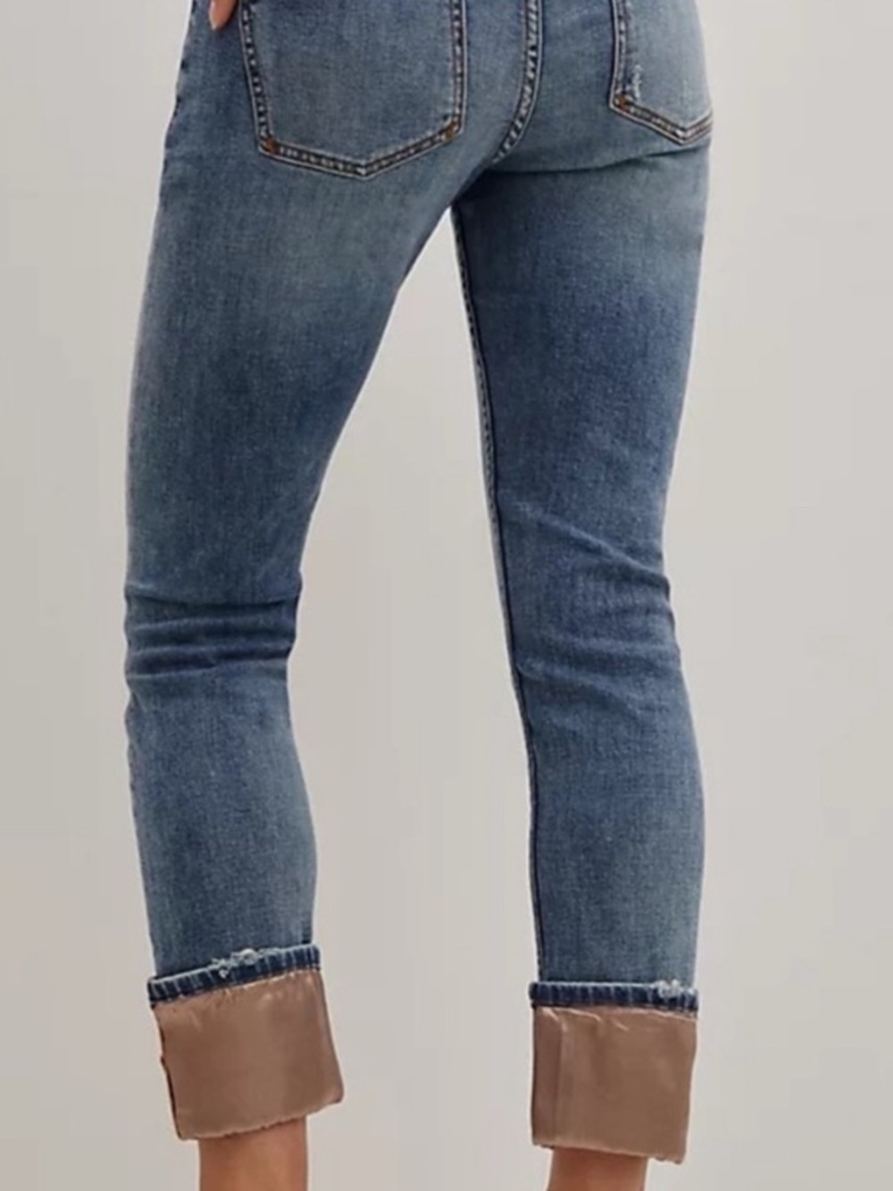 Anthropologie Pilcro 29 Light Blue Jeans Rose Gold Satin Ankle